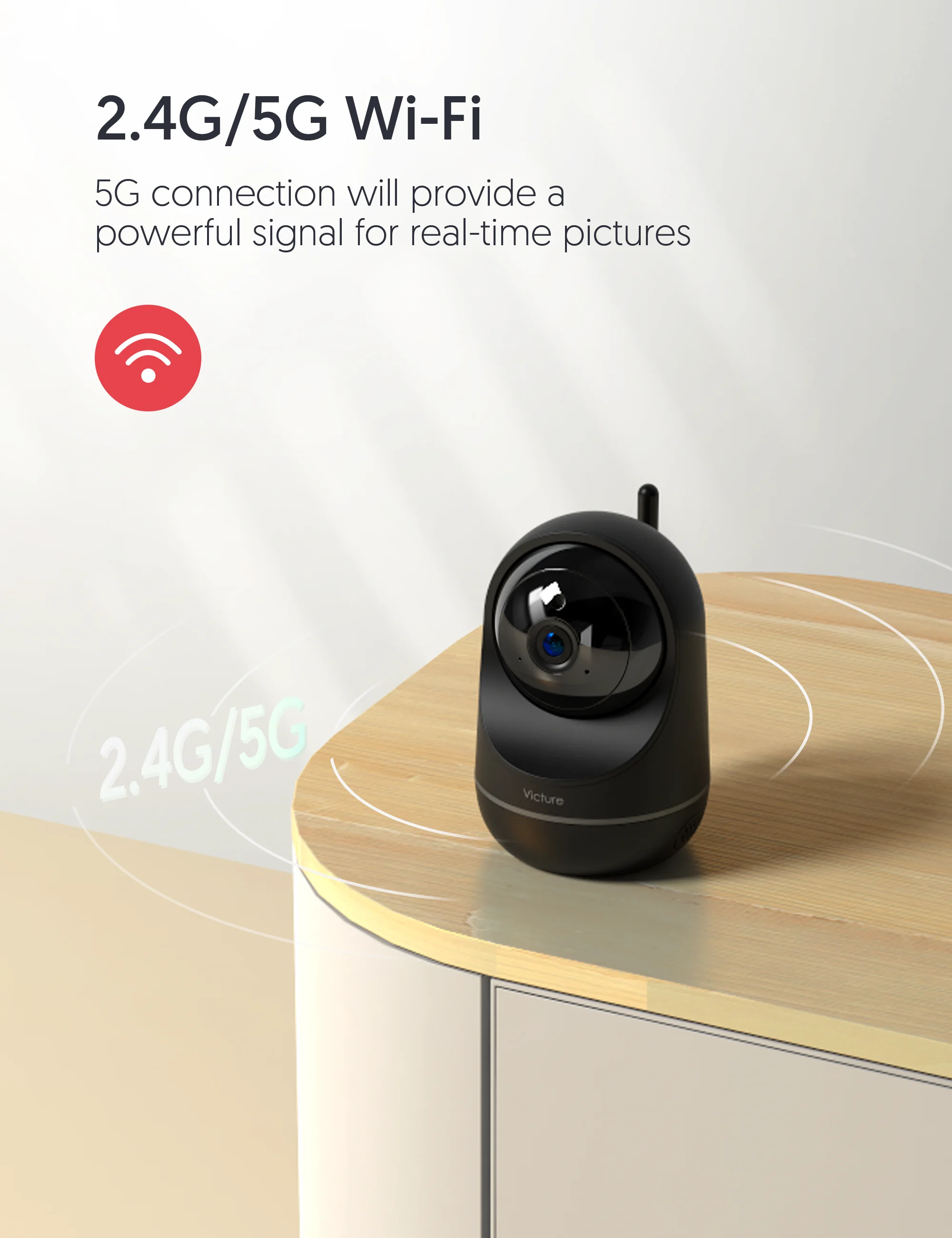 Victure 2.4Ghz 5Ghz Wi-Fi Pet Camera 1080P Home Security with Motion Detection 2-Way Audio and Night Vision | Безопасность и