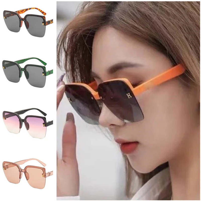 

Women Sunglasses Fashion Rimless Sun Glasses Retro Adumbral Anti-UV Spectacles Square Eyeglasses Ornamenta A++