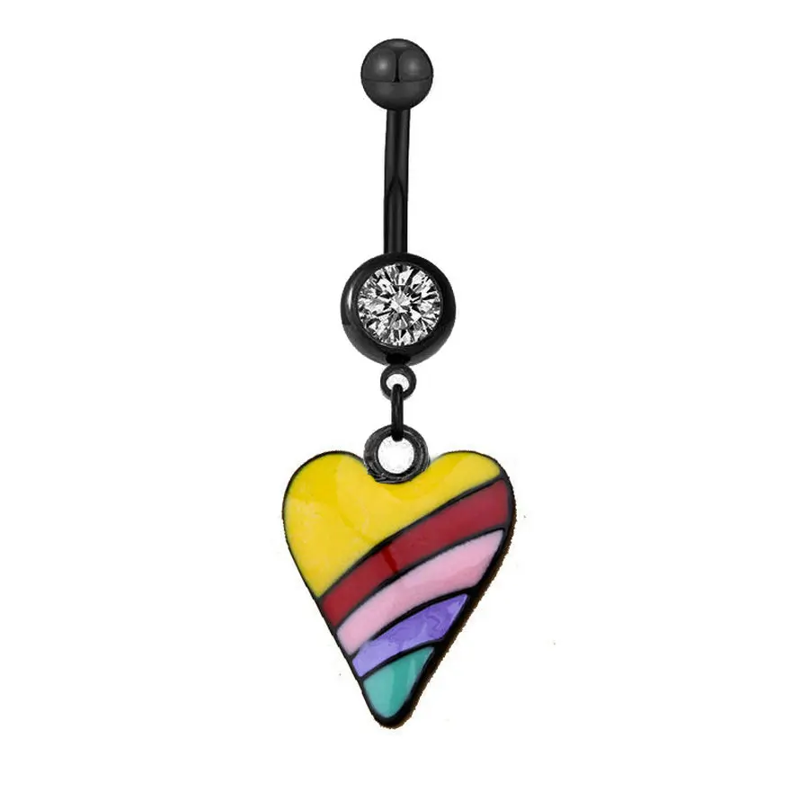 

Кольцо для пупка с цветным сердцем, 20 шт./лот, пирсинг Ombligo для женщин, подарочные украшения для пупка