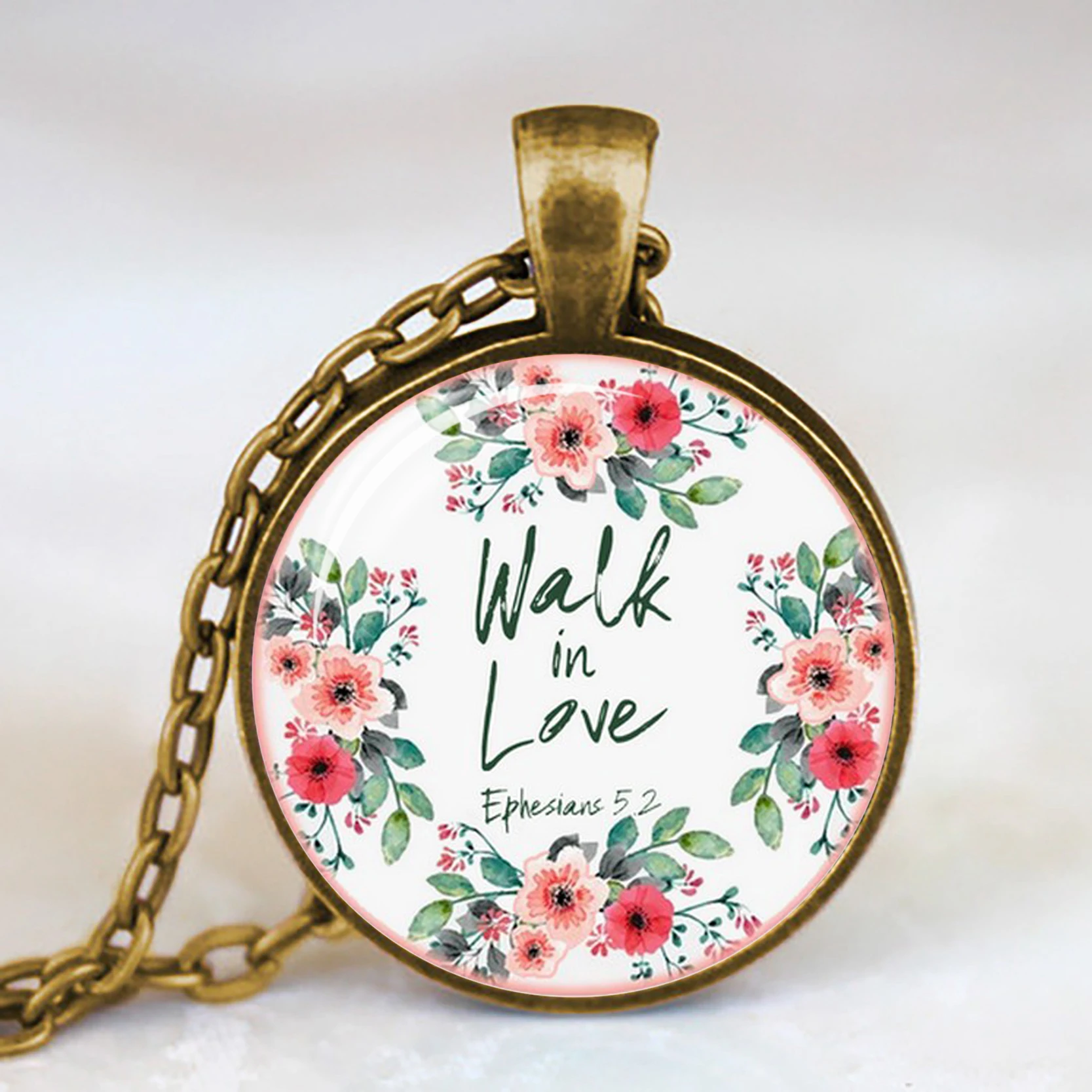 Библейские стихи Писание ожерелье античная бронза подвеска для христианских