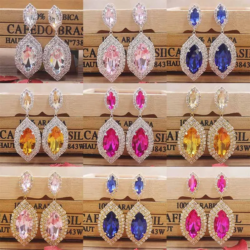 Zerong большой горный хрусталь Висячие серьги Роскошные ювелирные изделия падение