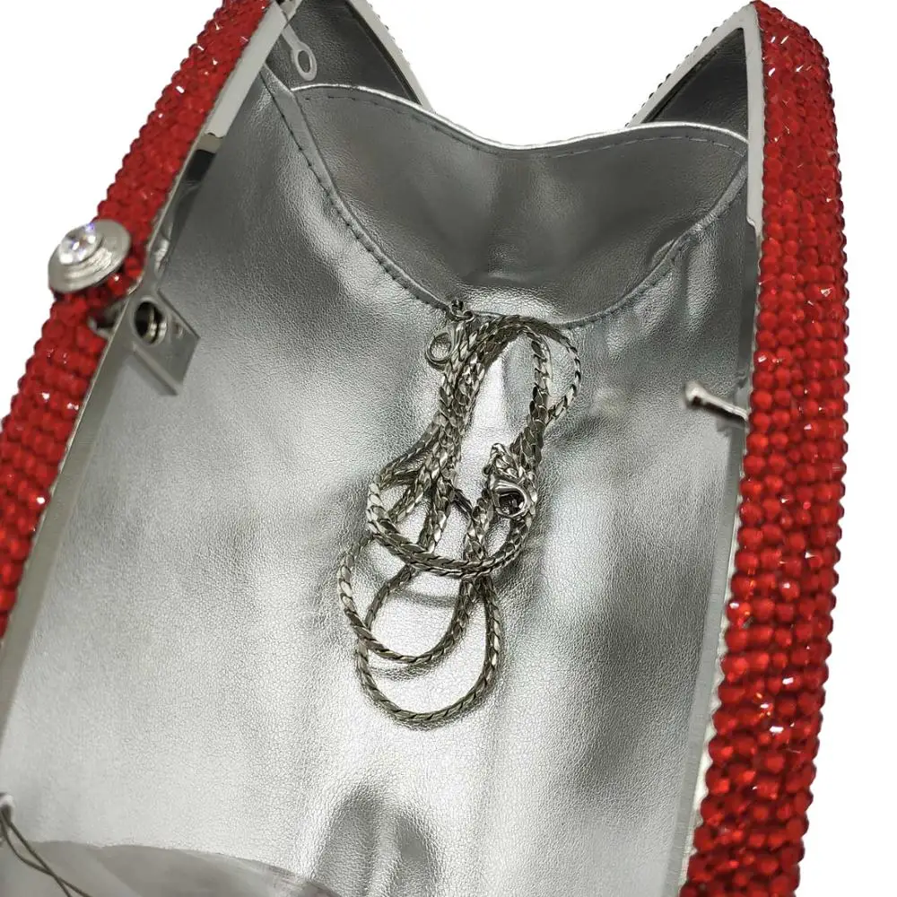 

Boutique De FGG Love Letters Women Red Evening Bags Crystal Clutch Wedding Party Purses and Handbags Ladies Fromal Dinner Bags