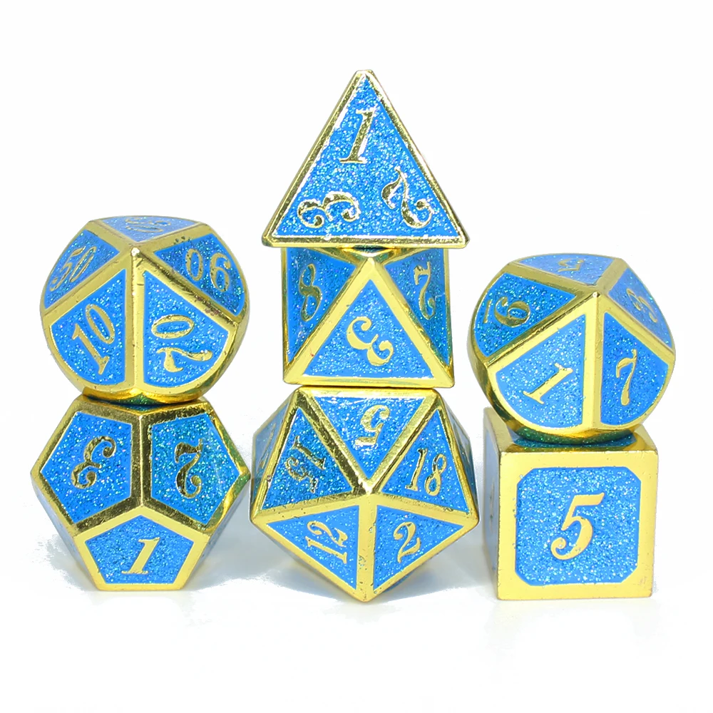 Металлические игральные кости starlight многогранные Твердые d4 d6 d8 d10 d12 d20 7 шт. из