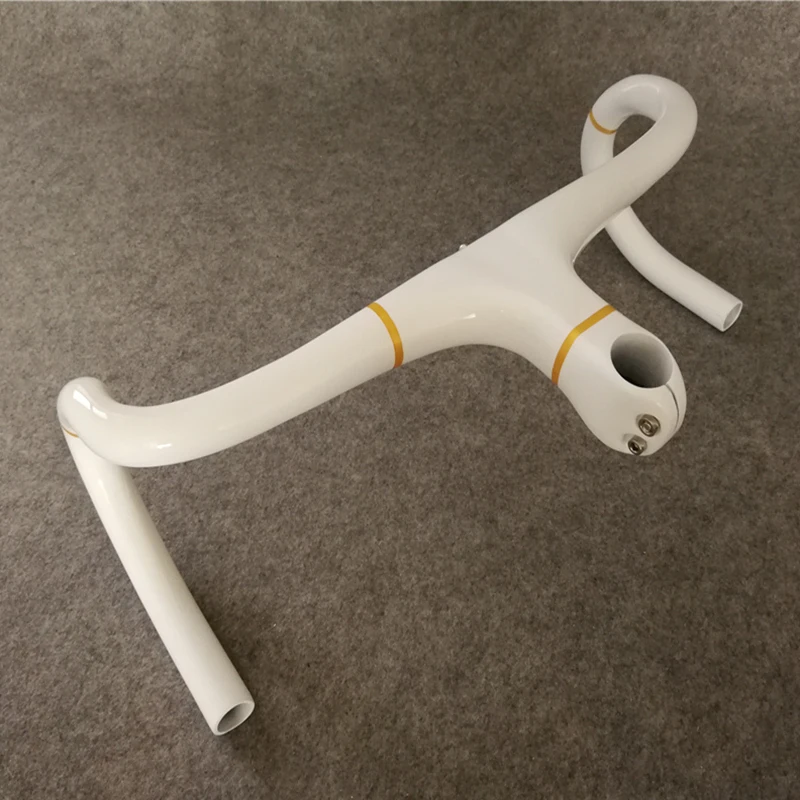 

With Glod logo White UD Glossy carbon road bike Handlebar with 28.6mm 400/420/440mm*90/100/110/120mm