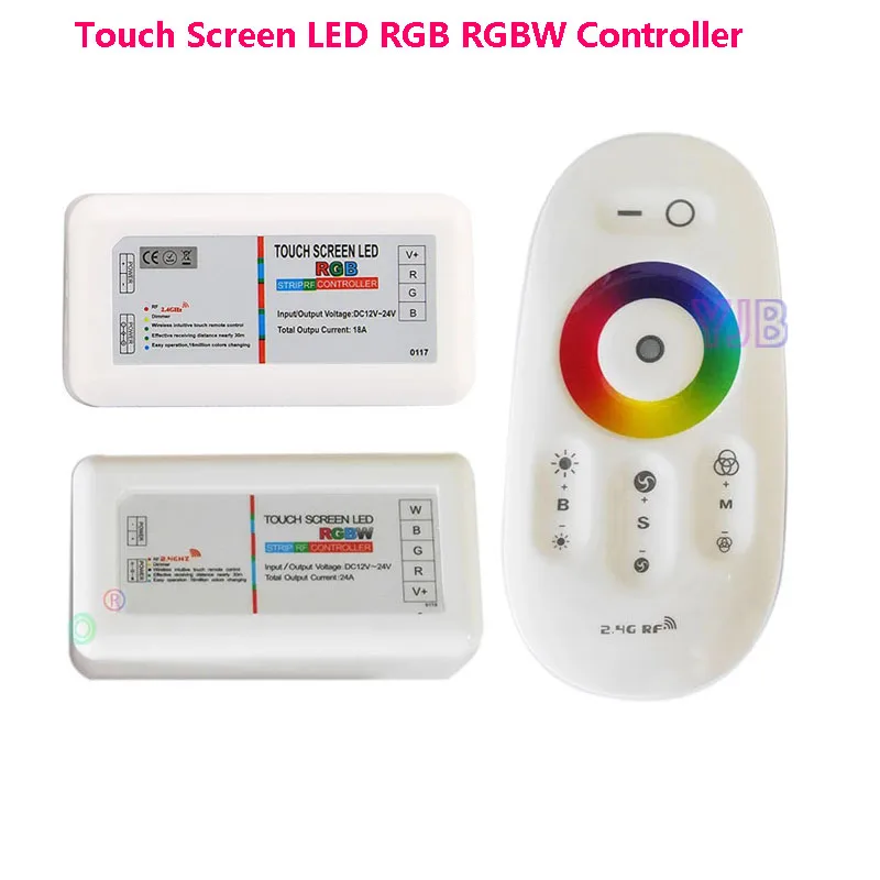 

DC12-24V 18A 2.4G Touch Screen LED RGB RGBW RF Controller Wireless Remote Control For 5050 3528 5630 RGB /RGBW LED Strip Light