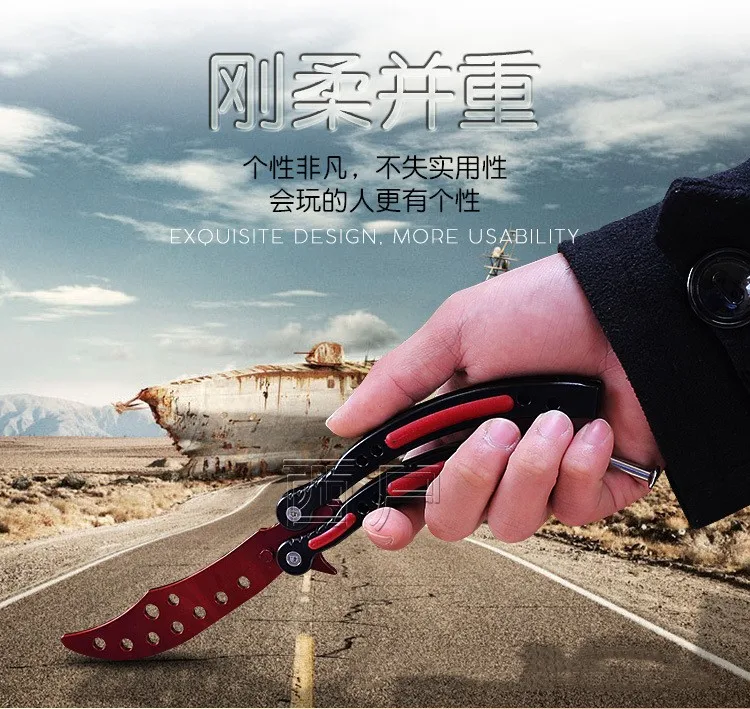 Тренировочный нож Balisong складной бабочка из нержавеющей стали|Ножи| |