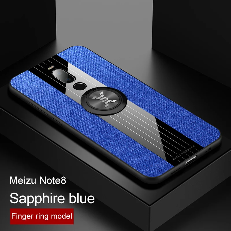 Для meizu Note 9 8 чехол Роскошная жесткая ткань с кольцом магнитный штатив тонкая защитная задняя крышка для meizu m9 note note9 note 8