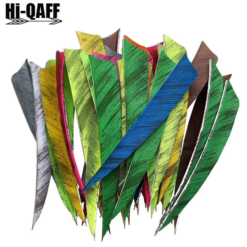 

50 PCS Hi-Q 5 Inch Hunting Arrow Feathers Ink Painting Turkey Feathers Fletching Archery Accessories