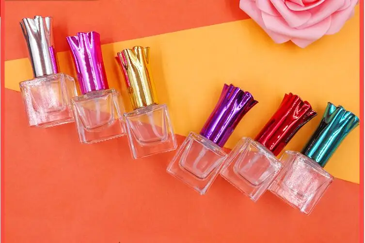 

10 мл квадратное чистое стекло спрей флакон для духов с цветком Кепки 100 шт./лот