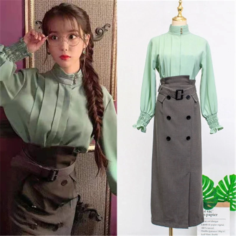 

Dress green for women DEL LUNA Hotel same IU Lee Ji Eun summer Pregnant Maternity temperament woman TV Korean same dress