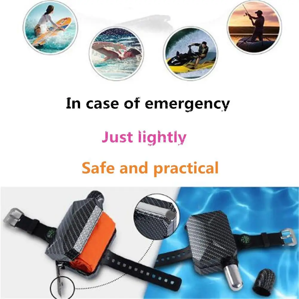 

Portable Lifesaving Anti-drowning Bracelet Floating Life Save Wristband Device Outdoor Swiming Surfing Self Rescue TPU