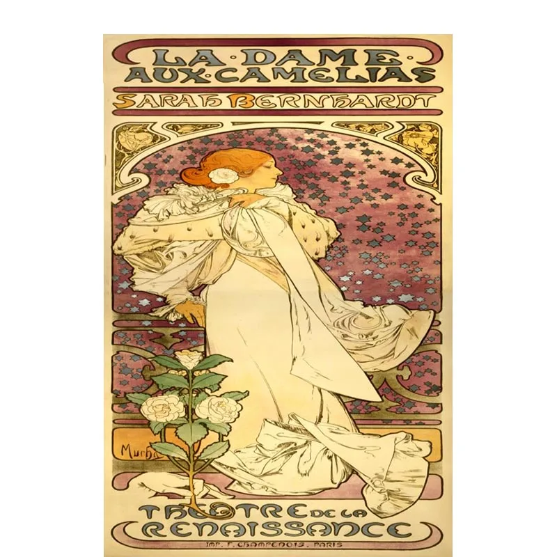 Альфонса Мухи плакат из ткани на заказ Wall Art атласная печати плакатов ткань