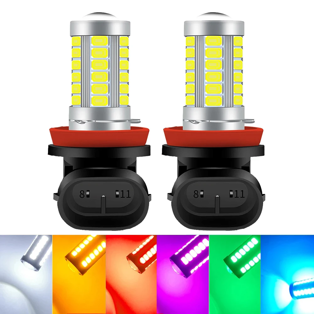 

2pcs H8 H11 LED Bulbs HB4 9006 HB3 9005 H16 JP H9 Fog Lights Driving 5730 33SMD Tail Lamp Car Light parking 12V Auto 6000K White