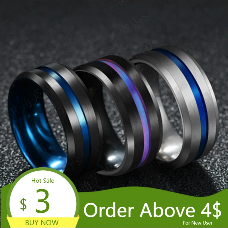 

Visisap Europea America Simple 8MM Titanium Steel Rings for Women Wholesale Anniversary Punk Gifts Ring Dropshipping S-R216