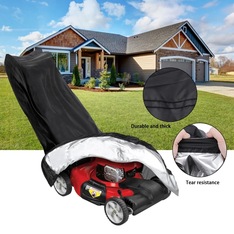 

Lawn Mower Cover Waterproof Heavy Duty Oxford Cloth with Storage Bag for Home Garden Outoodr Dustproof Anti-UV Weather Resistan
