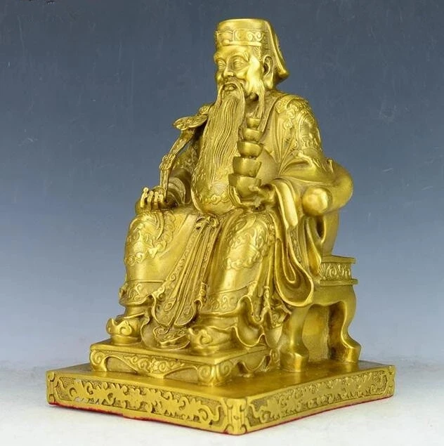 

Китайская Коллекционная латунная Статуэтка богатства земли Бога