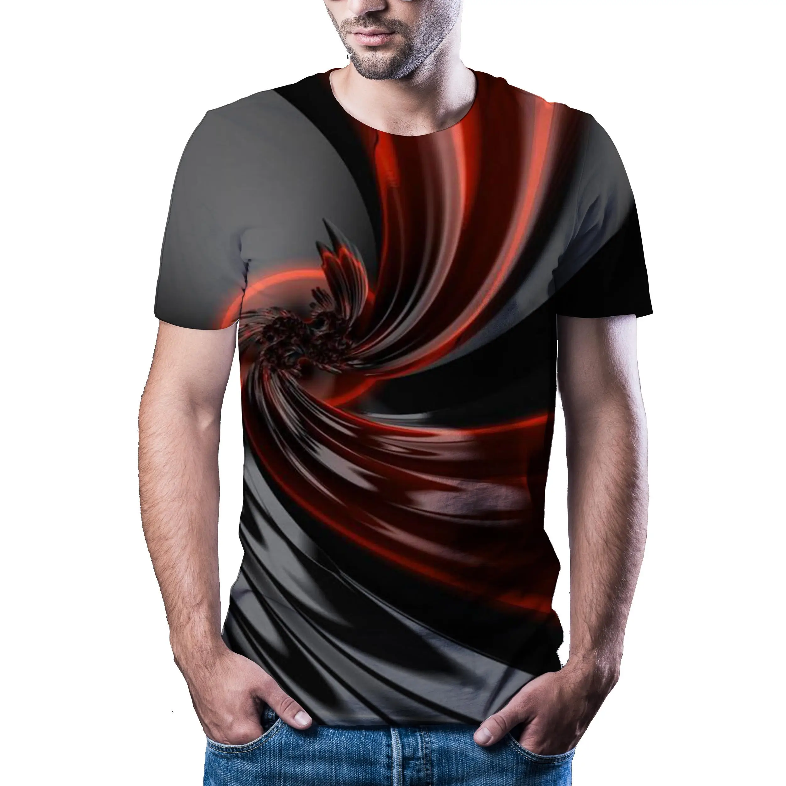 Космической галактики 3D Футболка с короткими рукавами принтом Летнее стильное