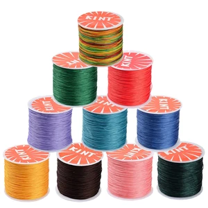 Круглые Вощеные полиэфирные шнуры, веревка для изготовления ювелирных изделий, фурнитура для ожерелья, браслета, дизайн белого и черного цветов, 0,45 мм, 0,5 мм, 0,6 мм, F75