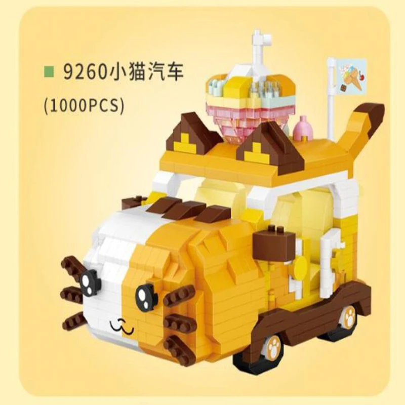 Новый конструктор LOZ Mini Street City модель автомобиля медведь автомобильный