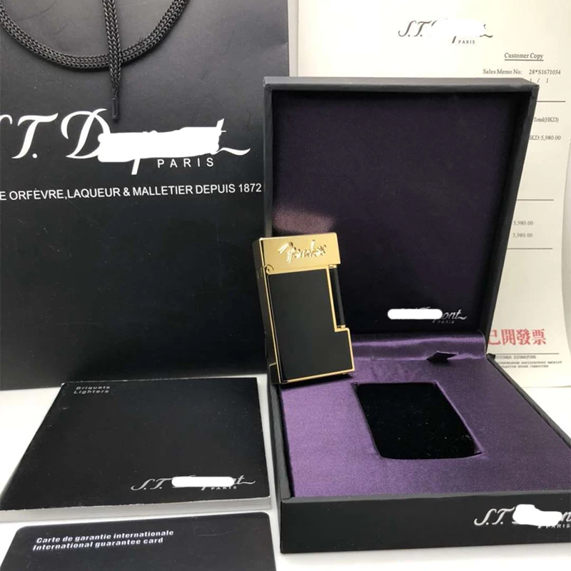 

100% New vintage dupont bright sound gas lighter windproof copper body for cigarette