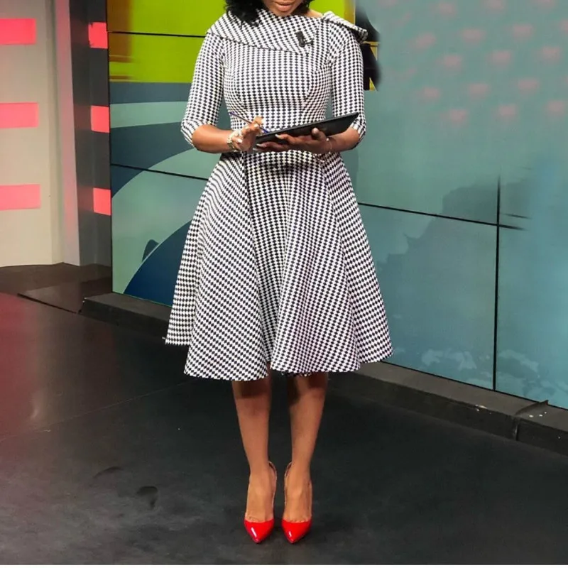 2021 Bodycon женская тонкая приталенная длина до колена платье с геометрическим