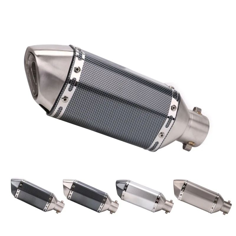 

Motorcycle Modified Accessories Motorcycle Exhaust Pipe 38-51mm Carbon Fiber Stainless Steel Small Hexagon Exhaust Pipe