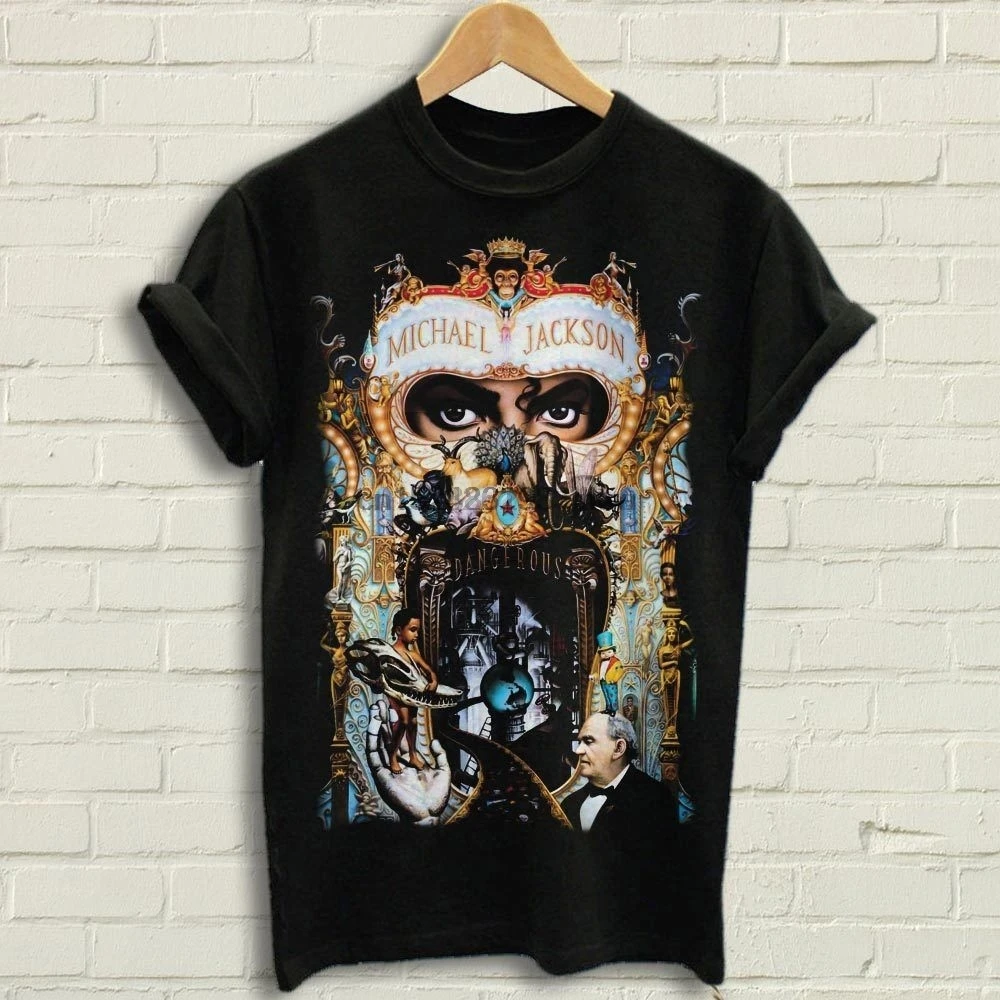 

Michael Jackson - Dangerous T Shirt Black Tee shirt Dangerous black tees O-Neck Casual Cotton Broadcloth tshirt men(1)