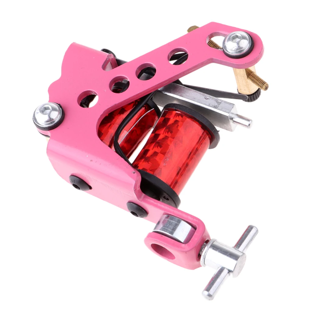 

Розовая тату машина пистолет для лайнера шейдера двойной 10 обертывание катушки оборудование поставка