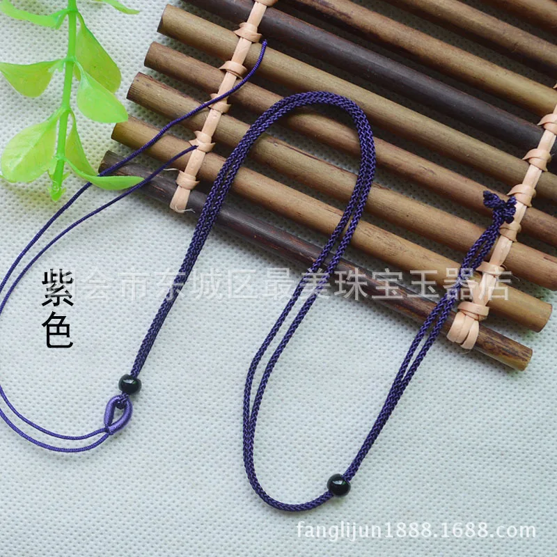 

Seiko hand-knitted 8*2 mambo rope necklace jade pendant lanyard for men and women adjustable length jewelry jade rope