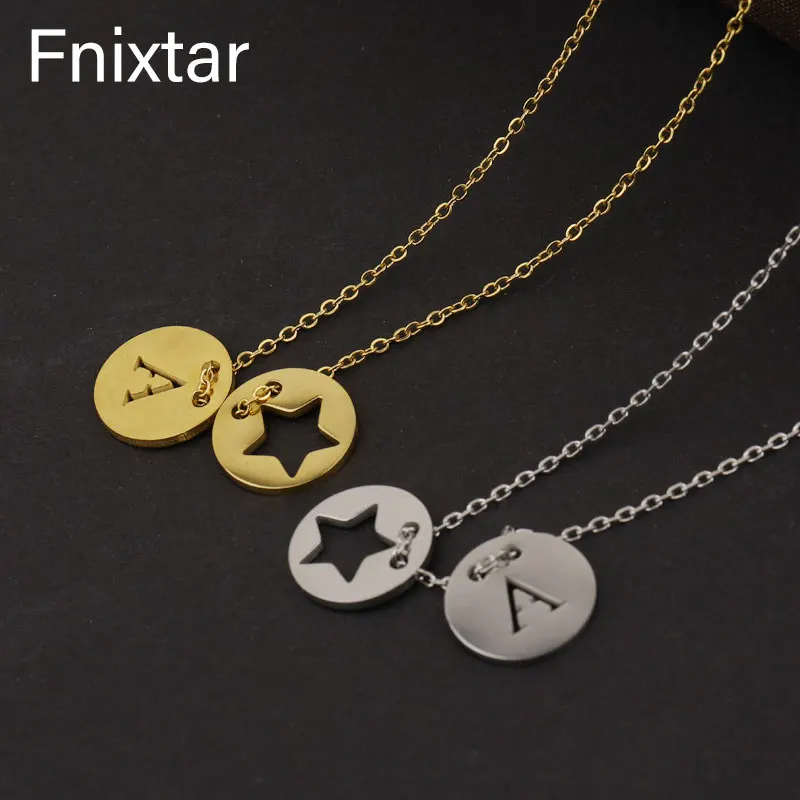 Ожерелье Fnixtar с круглыми дисками 20 шт./лот цепочка из нержавеющей стали на свитер