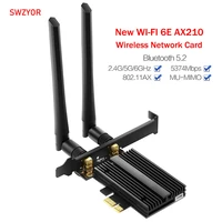 wifi 6e intel ax210 wireless wifi adapter tri band pcie network card 2 4g5g6ghz 802 11ax bluetooth 5 2 for pc support win1011
