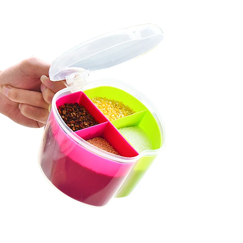 Пластиковая коробка для специй кухонная банка приправ креативная сахара соляная