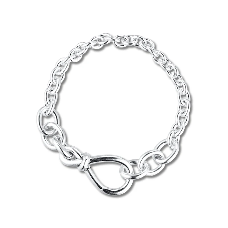 

Chunky Infinity Knot Bracelets 100% 925 Sterling-Silver-Jewelry Free Shipping