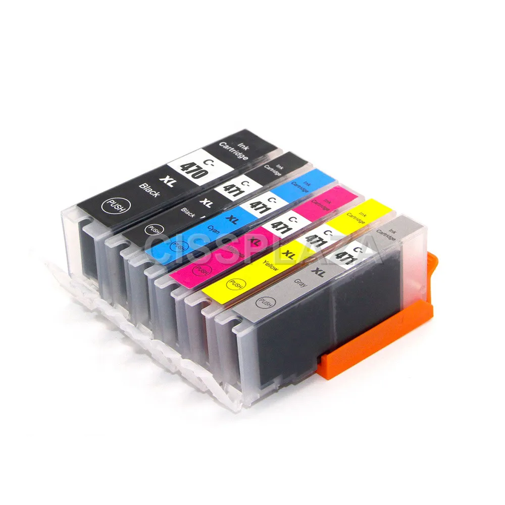 CISSPLAZA 24 шт. PGI-470 PGBK CLI-471 BK C M Y GY чернильных картриджей совместим с Canon MG7740 TS8040 TS9040