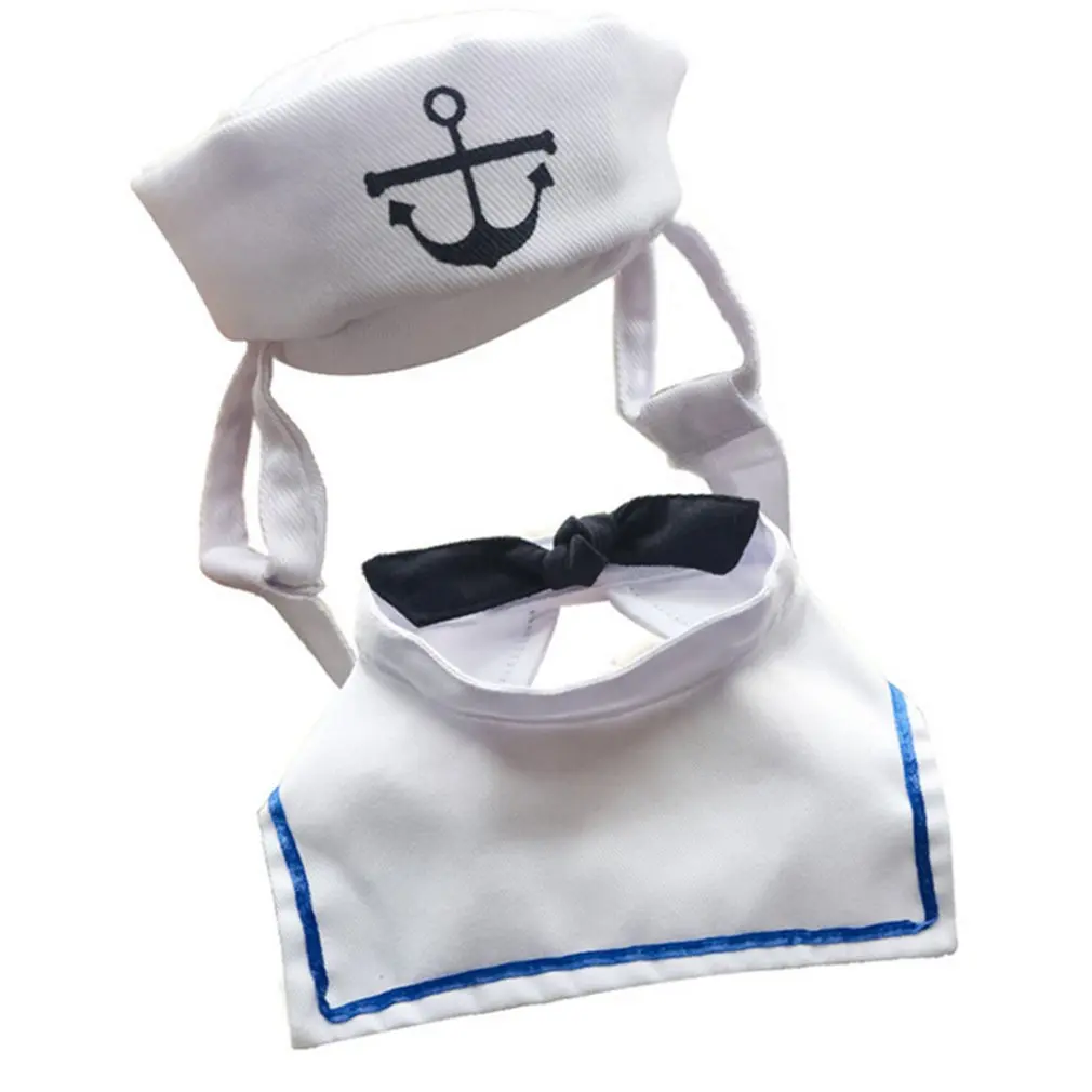 Матросская Одежда для собак и кошек галстук шляпа темно-синие костюмы вечерние