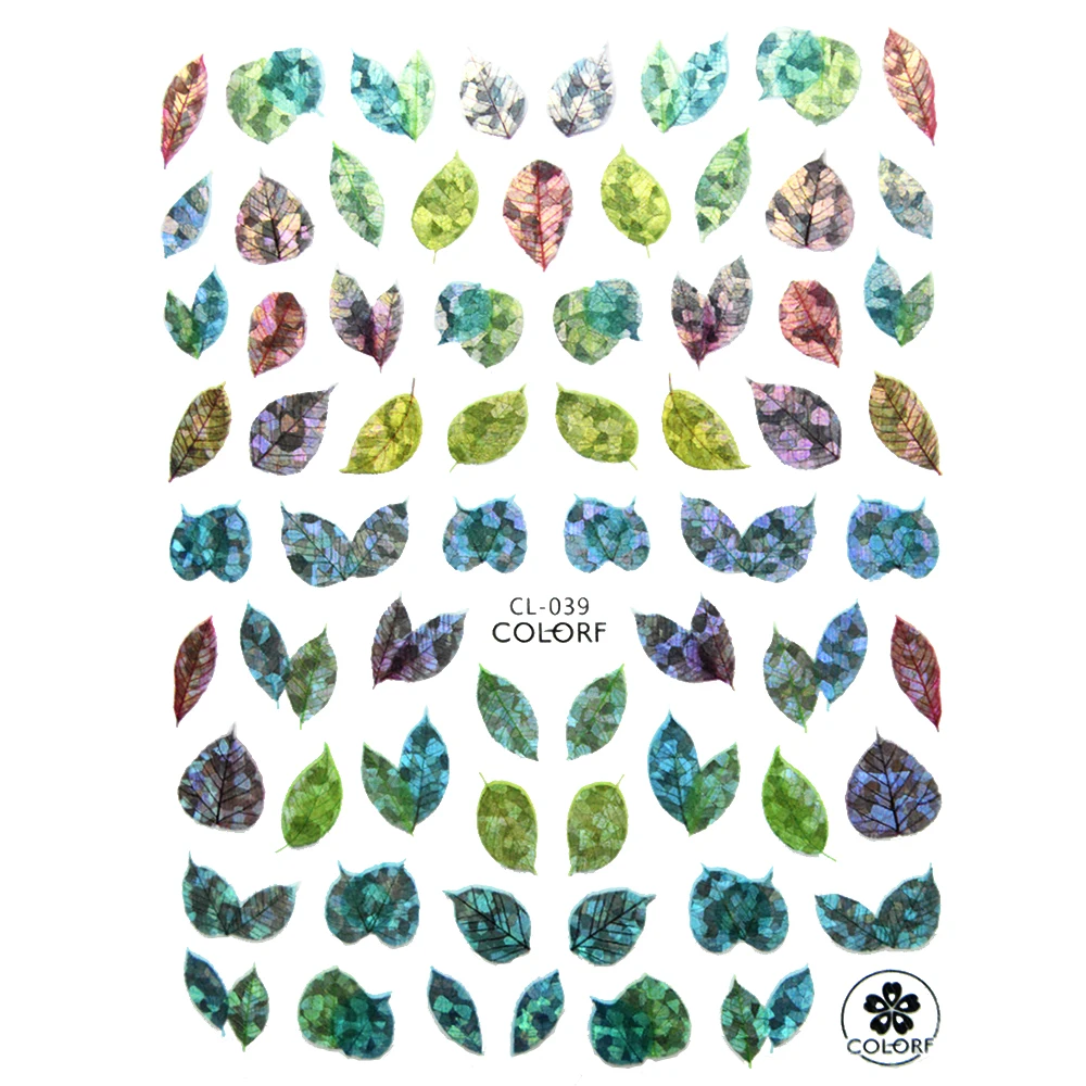 

Laser Sliders Nail Art Decorations Autumn Leaf Ginkgo Sun Flower Nail Applique Nail Sticker Nail Stickers Flare Holographic