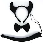 Красный черный дьявол, демон, рог, повязка на голову для вечерние, набор завязок, подарок на день рождения, животные, косплей, резинки для волос, плюшевые, Хэллоуин, день рождения, очим