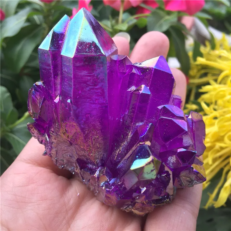 1pcs Natural crystal quartz Rare beautiful flame aura quartz crystal cluster Ore Mineral Healing Specimens Random delivery