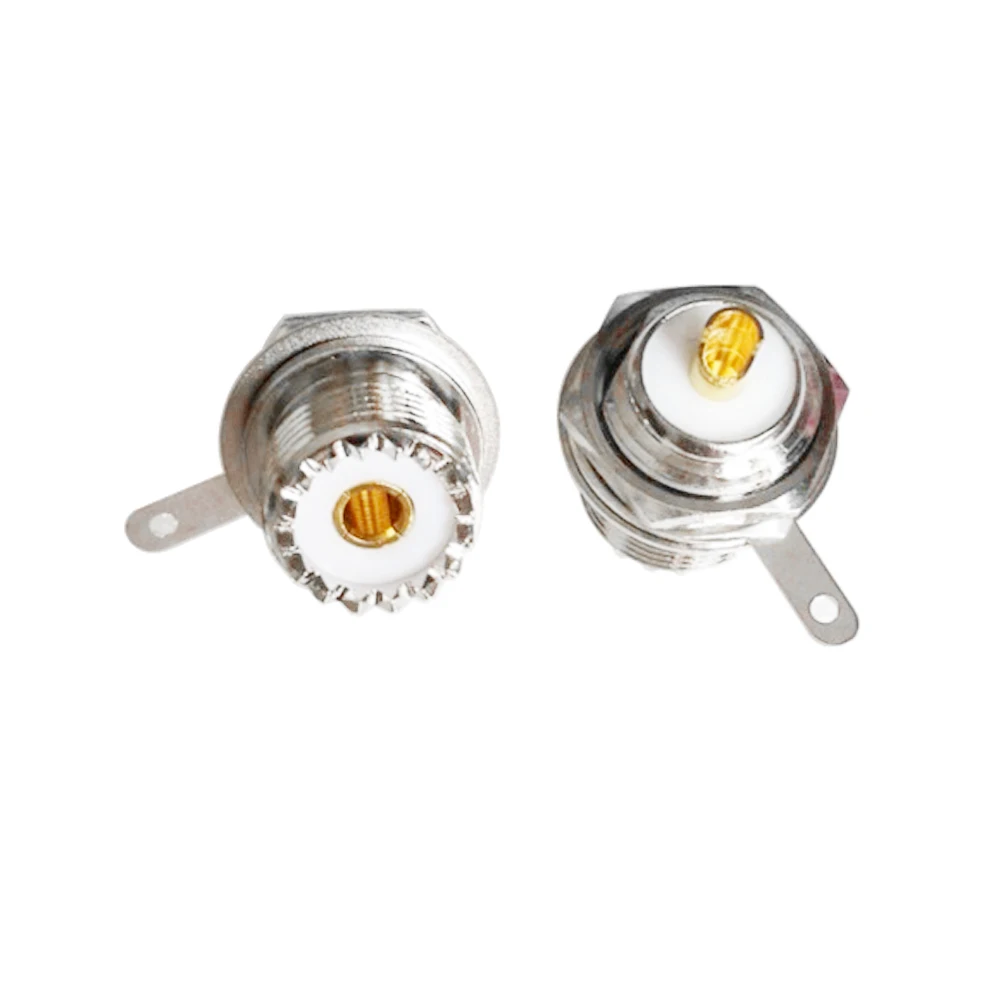 Conector hembra de cabeza de toro UHF SO239, soldadura para montaje en Panel Adaptador Coaxial RF, para HAM Raido, 100 piezas-4