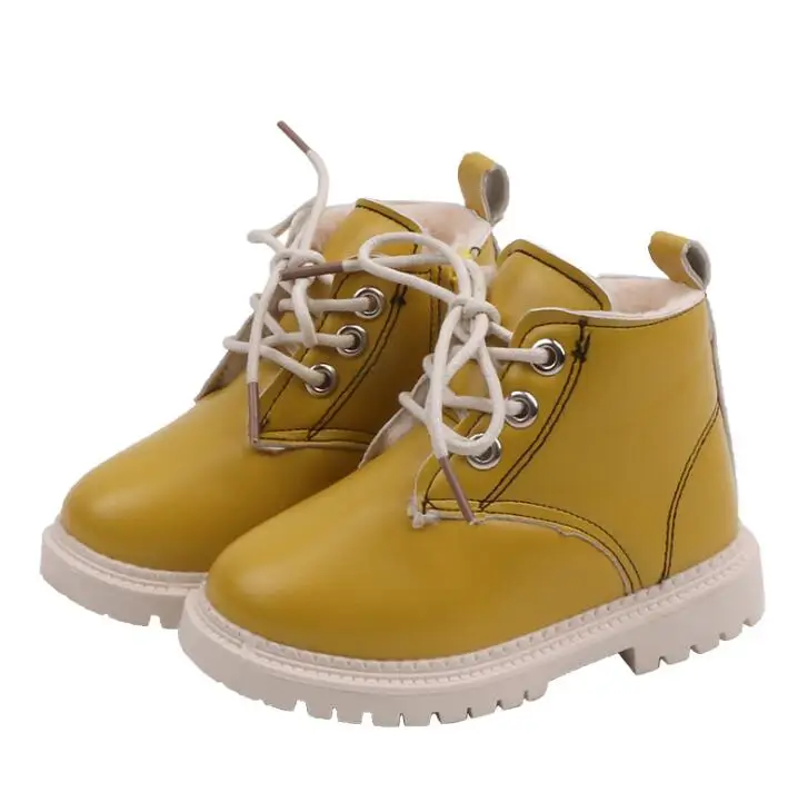 Новинка теплые кожаные ботинки для девочек спортивная обувь мальчиков сезон