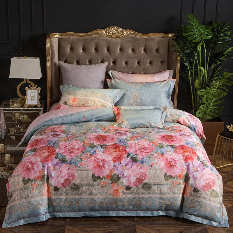 

Floral cotton queen king bedding set bed sheet set duvet cover bed set pillowcase ropa de cama juego de cama linge de lit