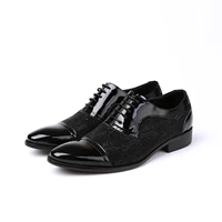 luxury patent leather wedding shoes men evening party dress shoes mens oxfords pointed toe lace up business office work shoes