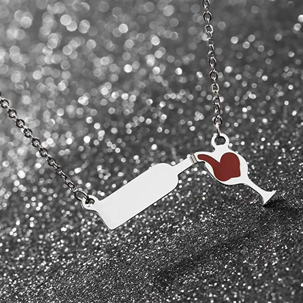 Цепочка с подвеской в виде бутылки вина C8S7|Подвески| |