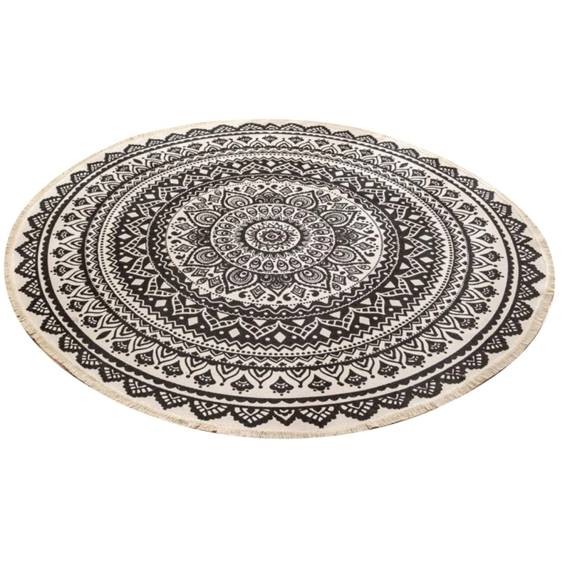 

Round Rugs Bedroom Rugs Bohemian Mandala Circle Rugs Suitable for Family Living Room Coffee Round Rugs