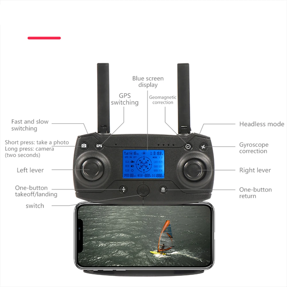 KY601G Профессиональный Дрон KY601S с камерой 4K HD Wi Fi GPS FPV дистанционным управлением 2
