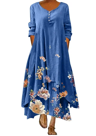 Платье женское льняное в винтажном стиле пляжный длинный сарафан с длинным