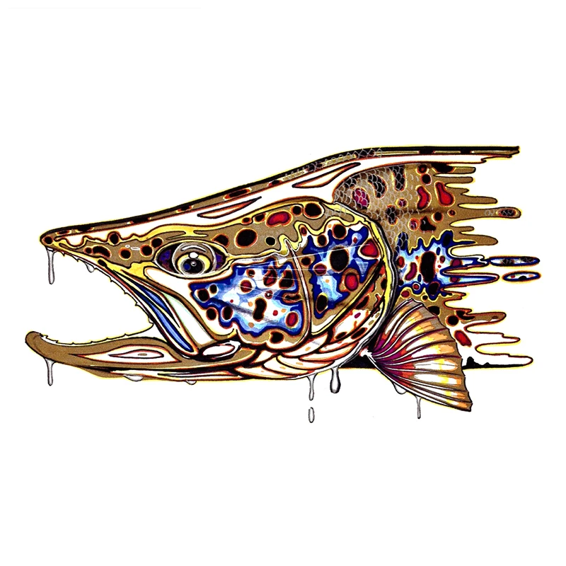 

JuYou Funny Stickers Exterior Accessories Trout Fish Motorcycle Vinyl Car Decal Graffiti VAN JDM RV Campervan Waterproof Sticker