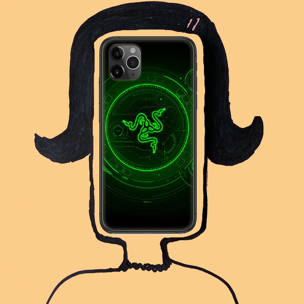 

Fashion RAZERS Brand Phone Case Cover Hull For iphone 5 5s se 2 6 6s 7 8 12 mini plus X XS XR 11 PRO MAX black trend Etui pretty