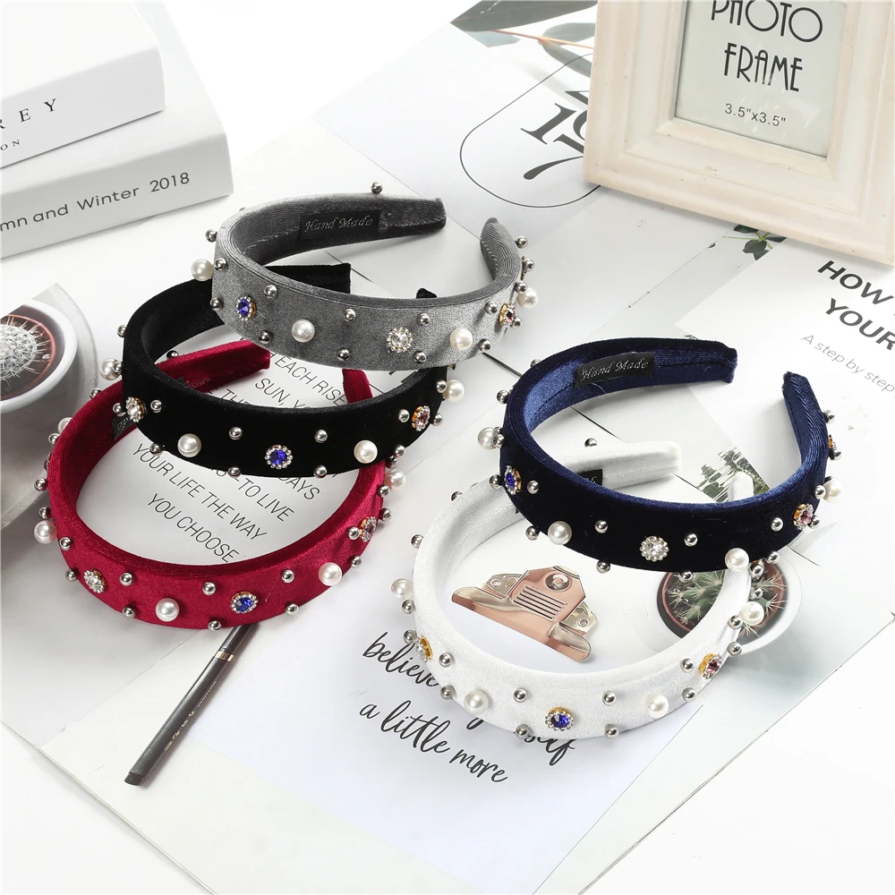 Женская широкая повязка для волос AWAYTR однотонная хлопковая лента в стиле ретро