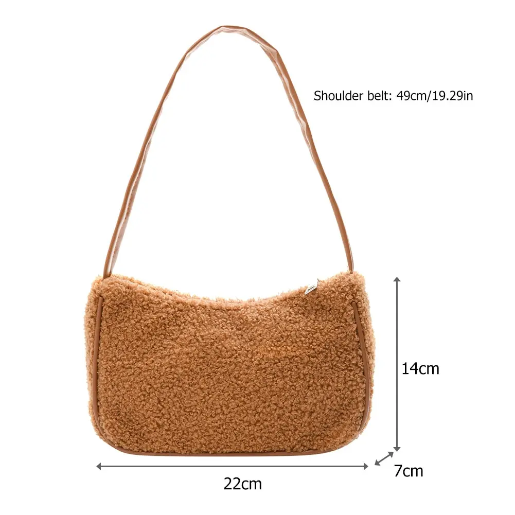 

Laamei New Autumn Winter Female Square Tote bag High Quality Woolen Designer Women's Handbag Ladies Underarm Shoulder Bags